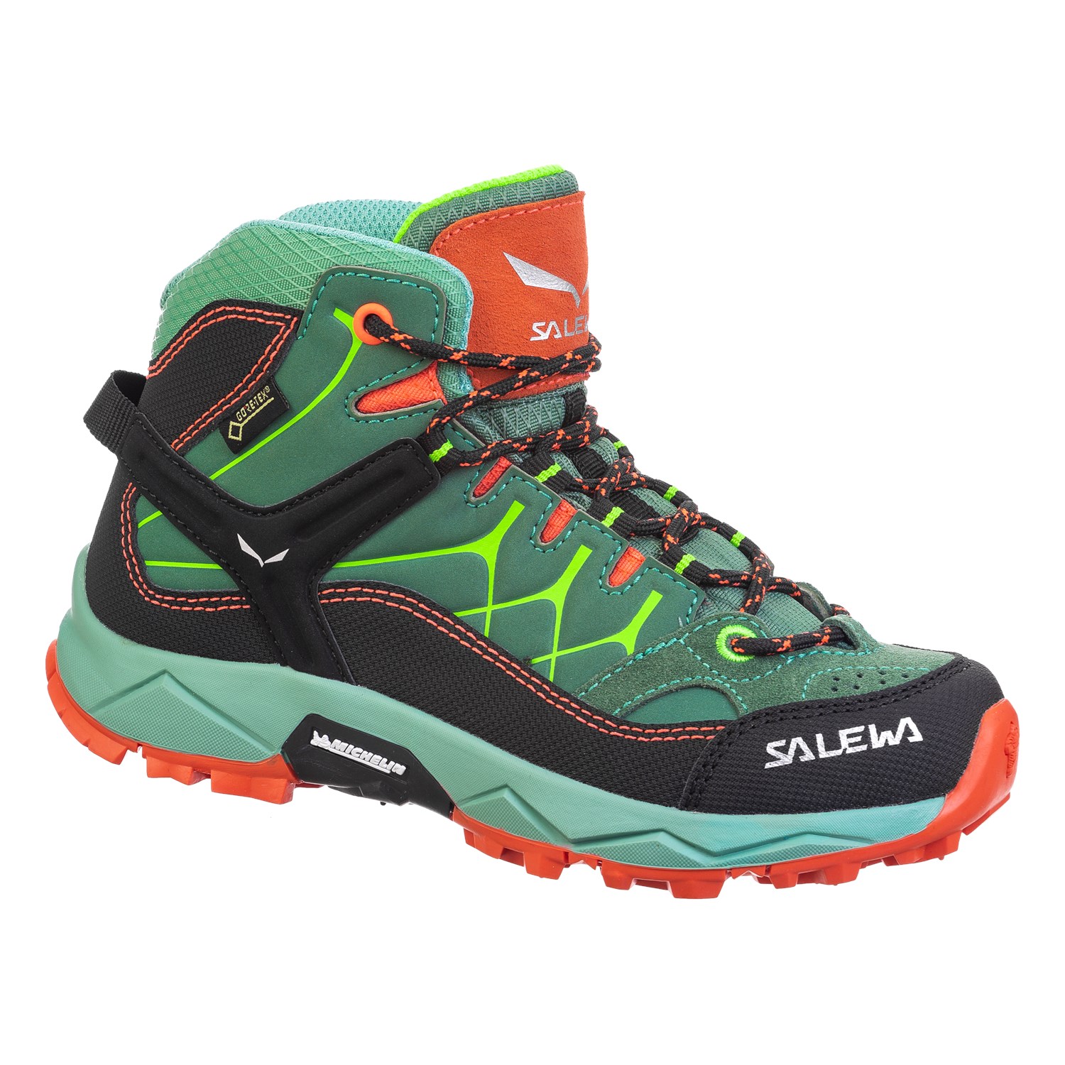 Salewa Kids Alp Trainer Mid GORE-TEX® Hiking Boots Green SPC-068542